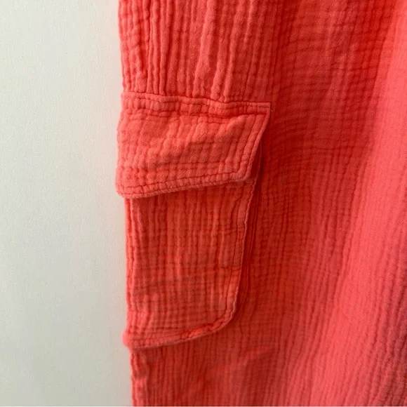 Aerie Women’s Haute Coral Gauzy High Waisted Cargo Pants, Size XS - Picture 9 of 13